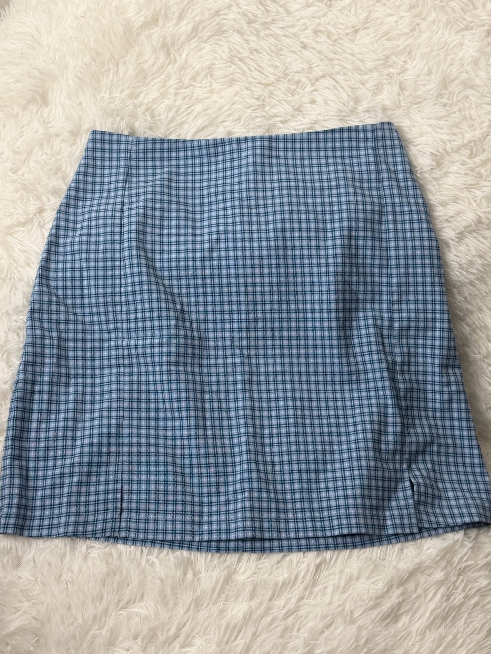Brandy Melville Blue Plaid Mini Skirt